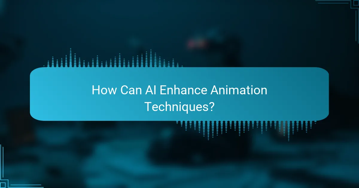 How Can AI Enhance Animation Techniques?