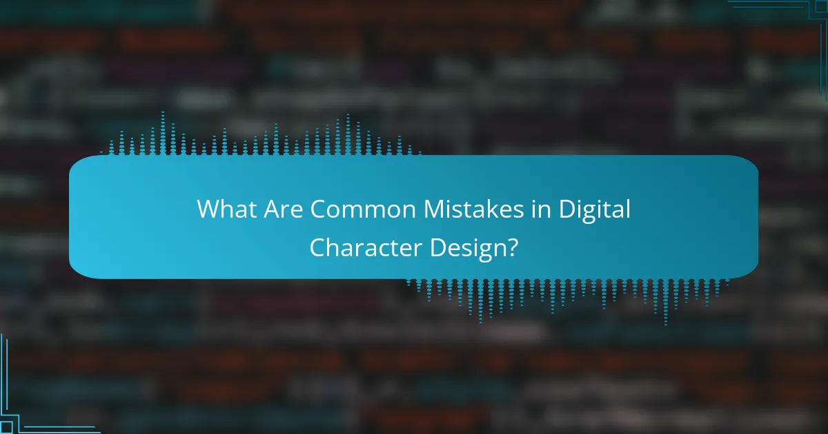 What Are Common Mistakes in Digital Character Design?