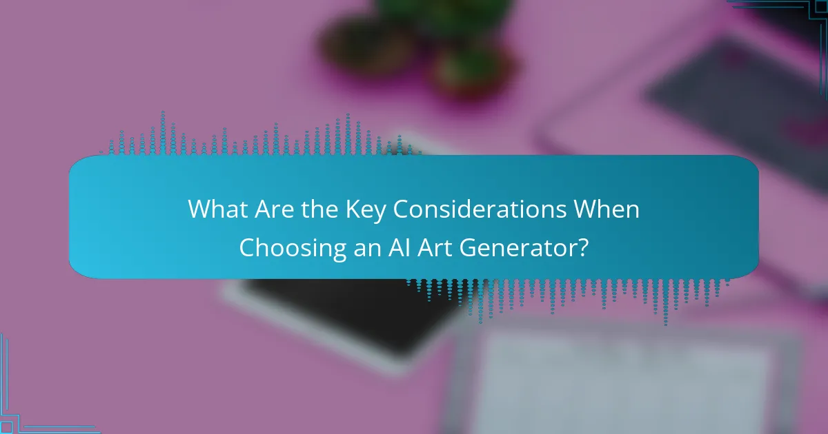 What Are the Key Considerations When Choosing an AI Art Generator?