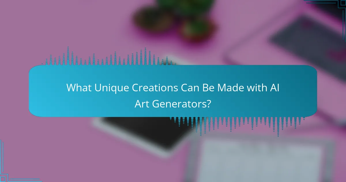 What Unique Creations Can Be Made with AI Art Generators?